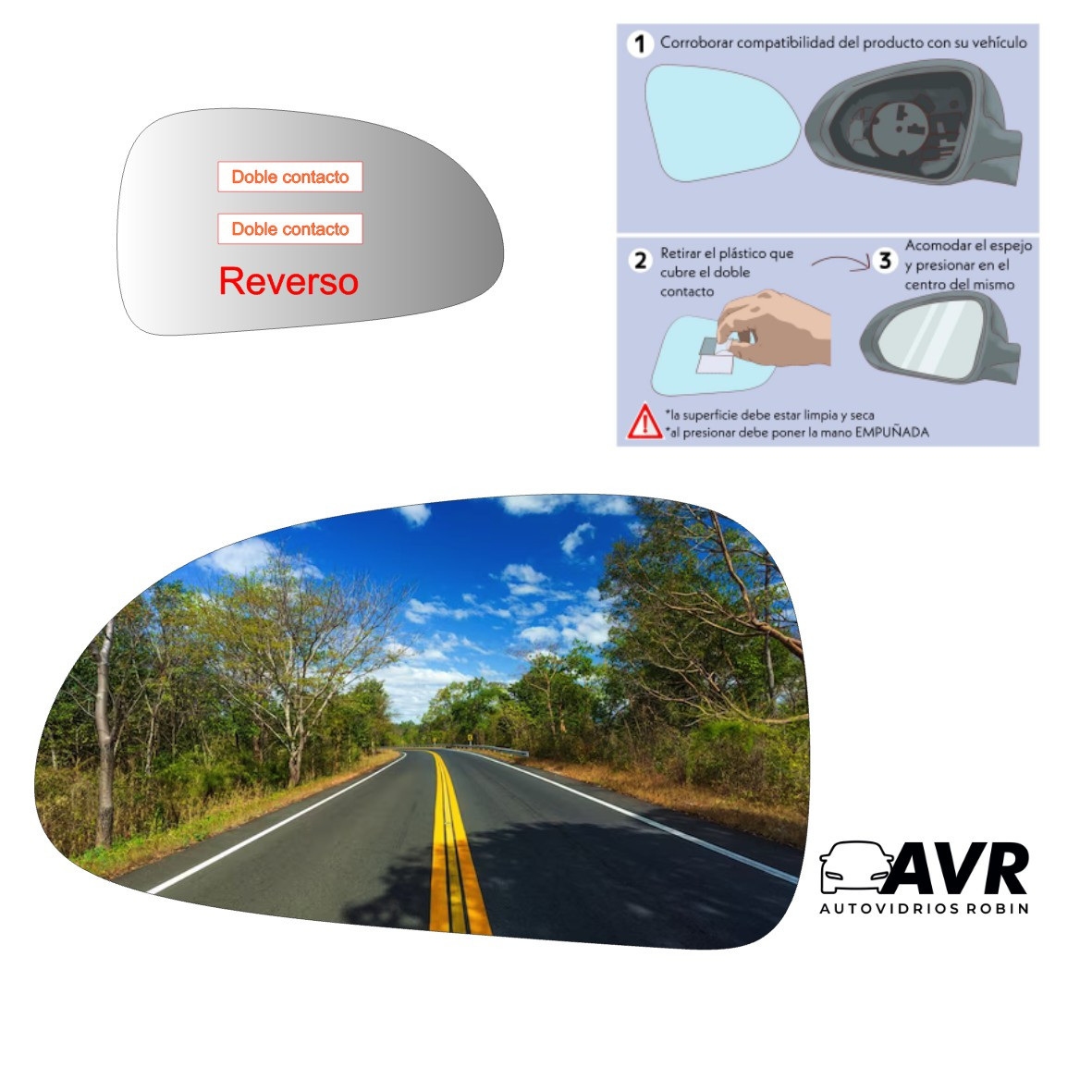 Espejo retrovisor Original Chery Fullwin 2010-2018 - AutoVidriosRobin