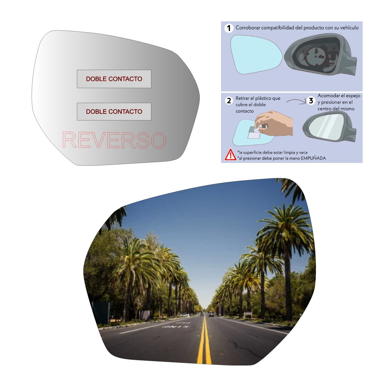 Espejo retrovisor Alternativo Panorámico Ssangyong Rexton 2018-2023 - AutoVidriosRobin