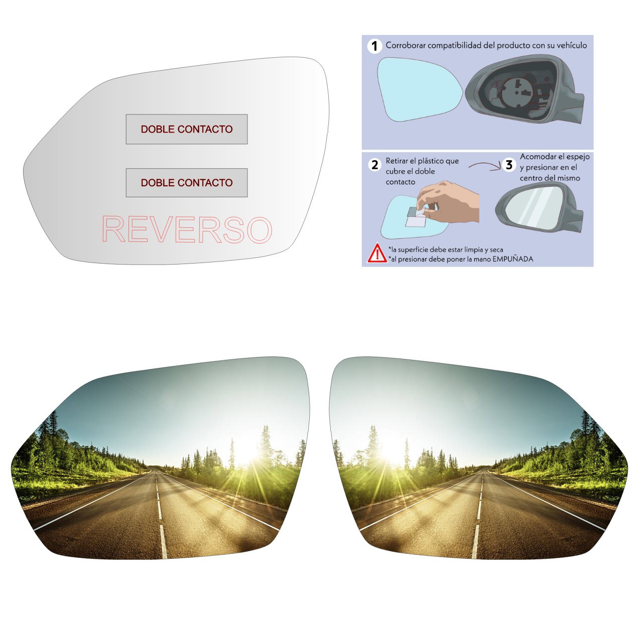 Espejo retrovisor Alternativo Panorámico c/Sensor Geely Coolray 2019-2023 - AutoVidriosRobin