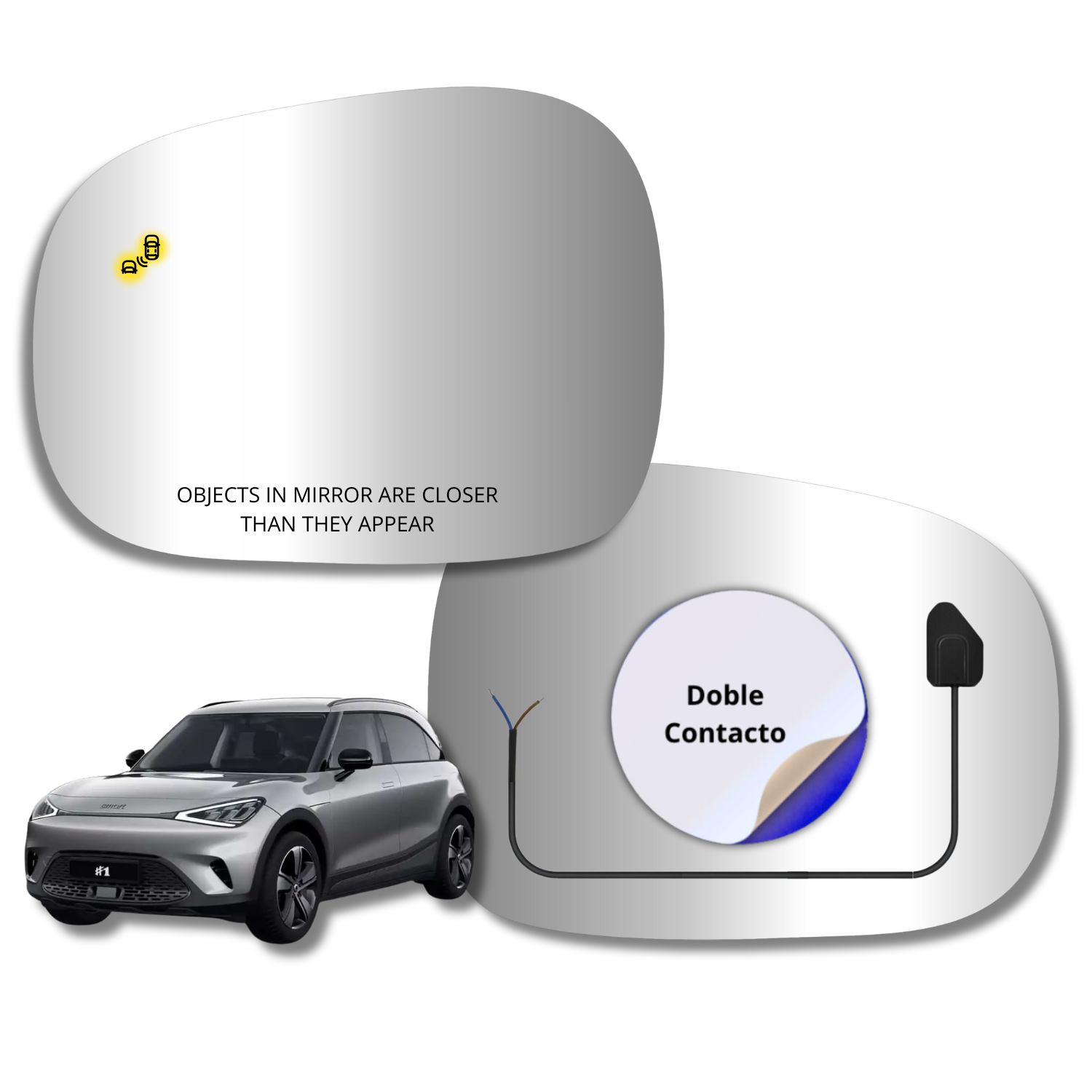 Espejo retrovisor Alternativo Panorámico Smart 1 2024-2027 - AutoVidriosRobin