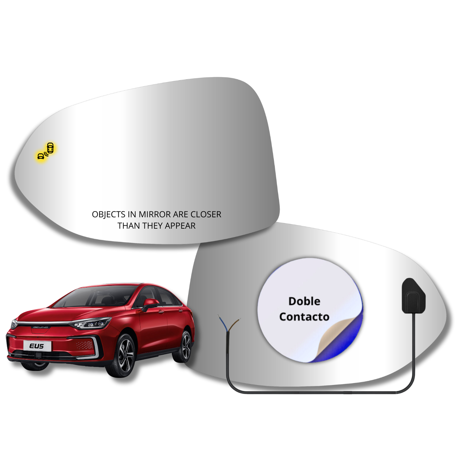 Espejo retrovisor Alternativo Panorámico c/Sensor Baic EU5 2023-2026 - AutoVidriosRobin
