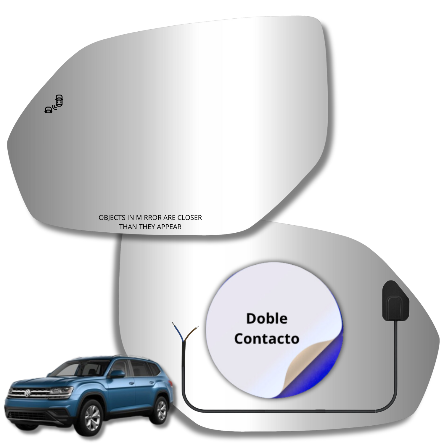 Espejo retrovisor Alternativo Panorámico c/Sensor Volkswagen Atlas / Teramont 2017-2022 - AutoVidriosRobin