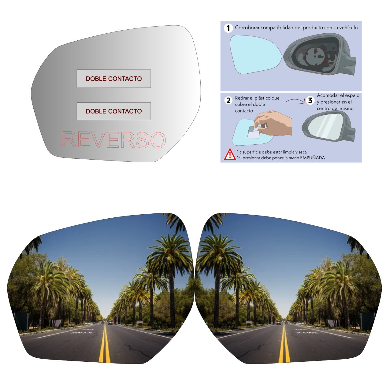 Espejo retrovisor Alternativo Panorámico c/Sensor Ssangyong Rexton 2018-2023 - AutoVidriosRobin