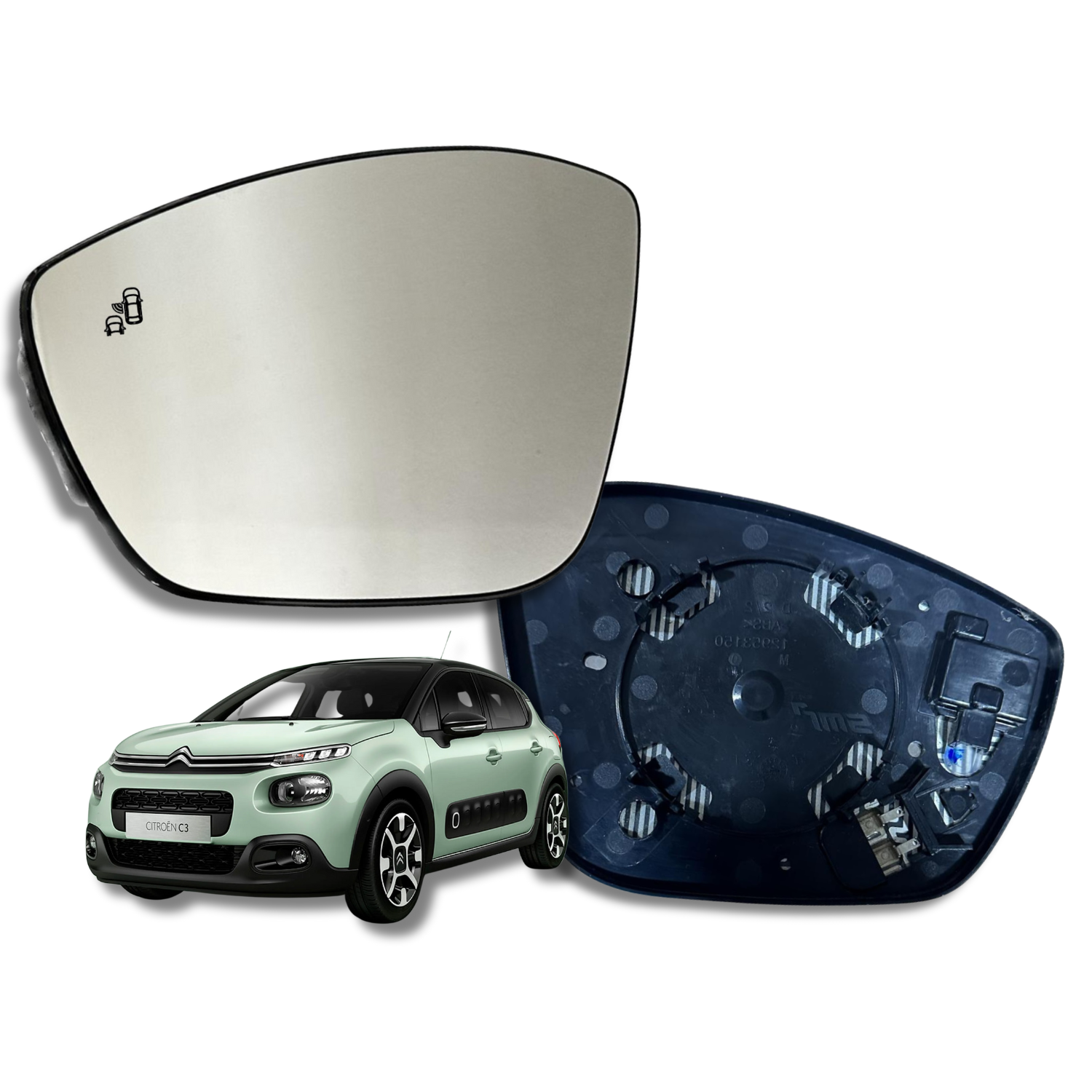 Espejo retrovisor Alternativo Panorámico c/Sensor Citroen C3 2017-2022 - AutoVidriosRobin
