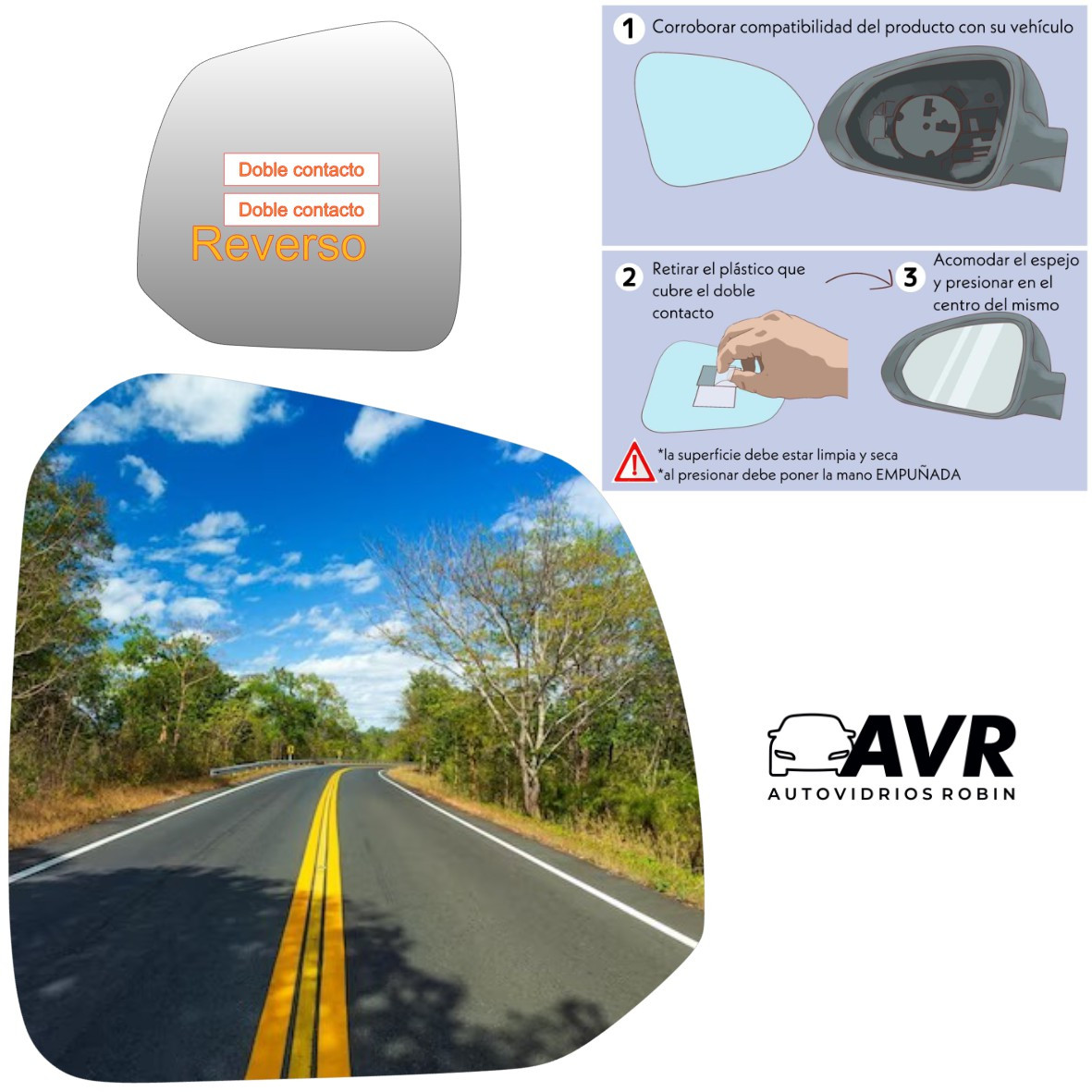 Espejo retrovisor Alternativo Panorámico Maxus UV30 2021-2023 - AutoVidriosRobin