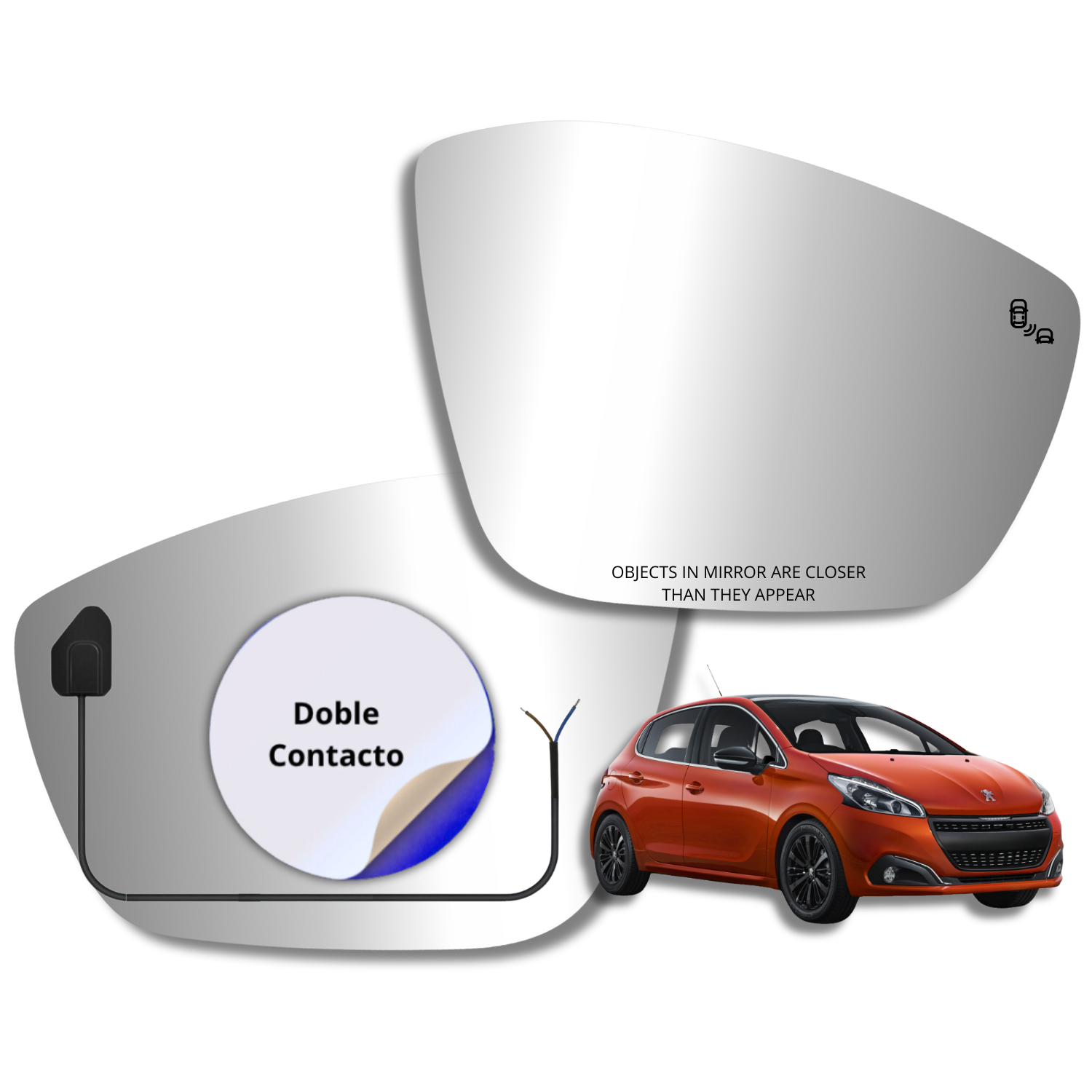 Espejo retrovisor Alternativo Panorámico Peugeot 208 2010-2018 - AutoVidriosRobin