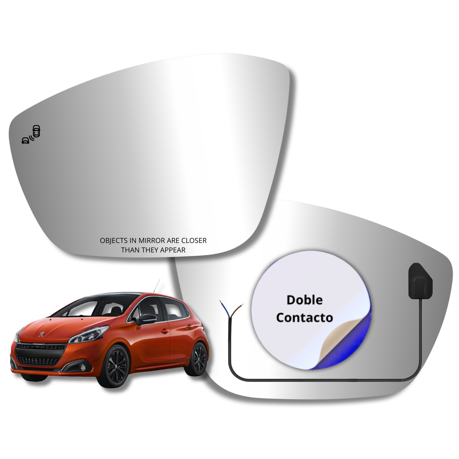 Espejo retrovisor Alternativo Panorámico Peugeot 208 2010-2018 - AutoVidriosRobin