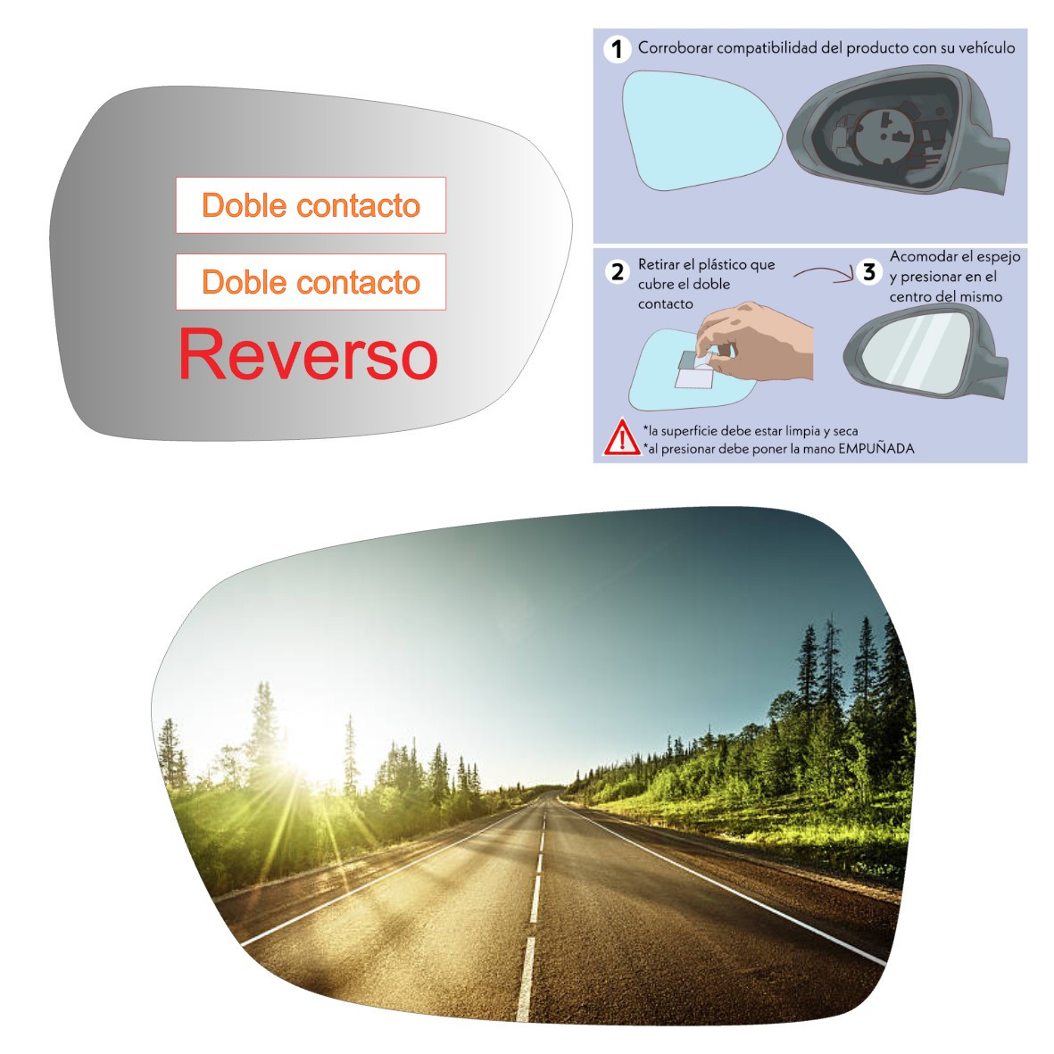Espejo retrovisor Original Brilliance H220 h230 2012-2017 - AutoVidriosRobin