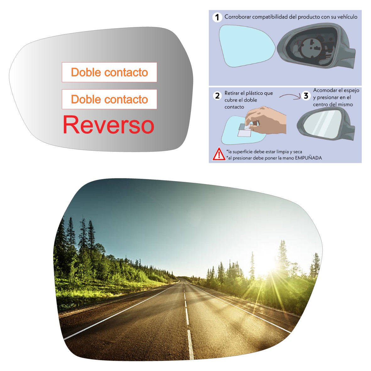 Espejo retrovisor Original Brilliance H220 h230 2012-2017 - AutoVidriosRobin