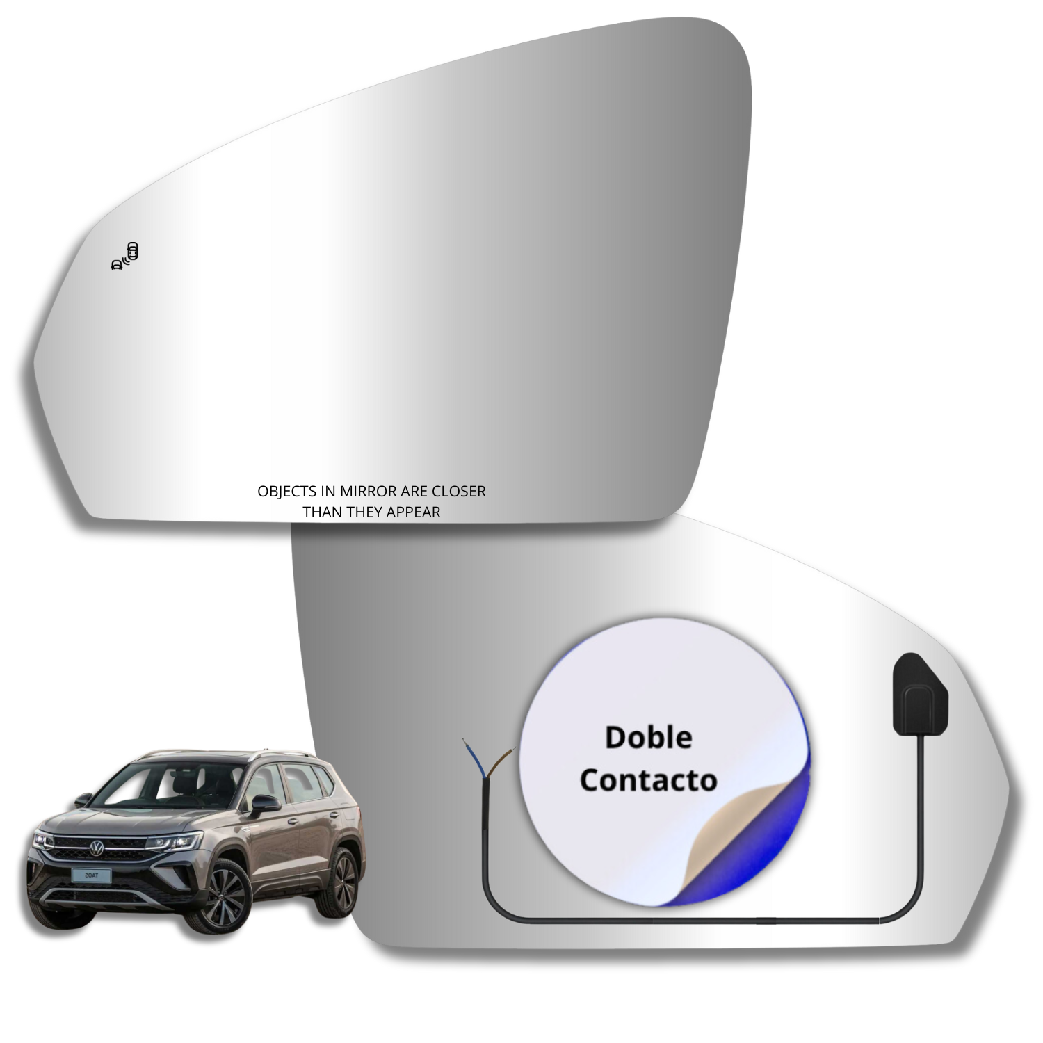 Espejo retrovisor Alternativo Panorámico Volkswagen Taos 2021-2023 - AutoVidriosRobin