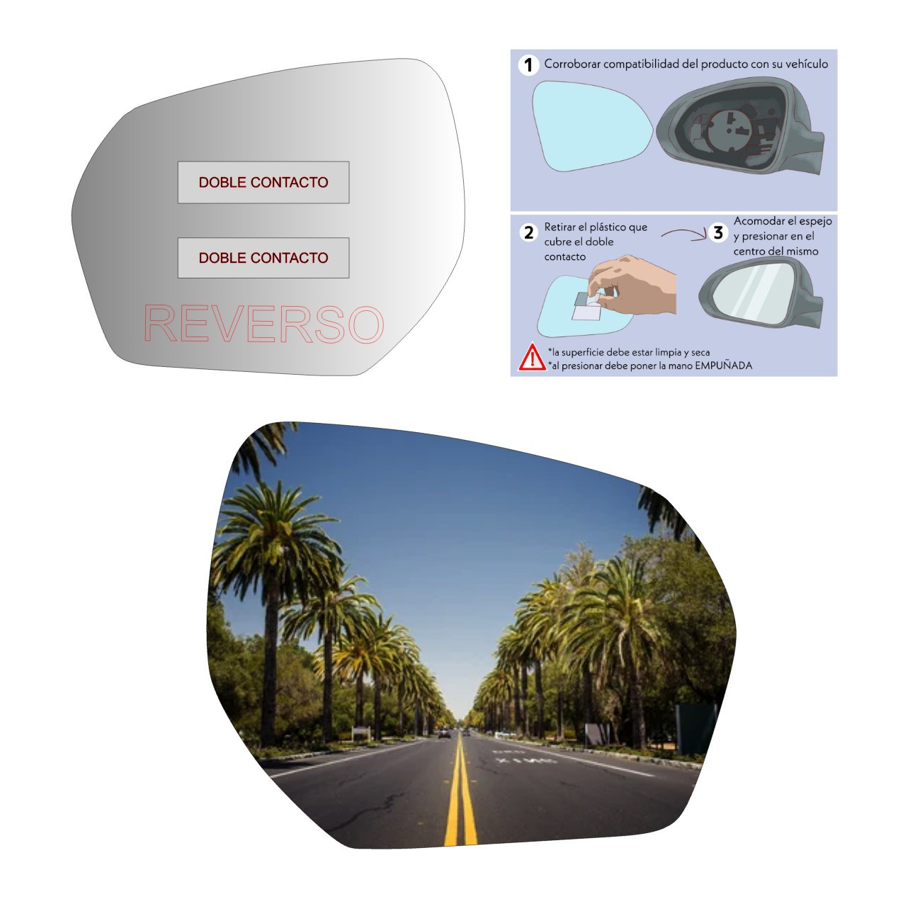 Espejo retrovisor Alternativo Panorámico Ssangyong Musso 2018-2023 - AutoVidriosRobin