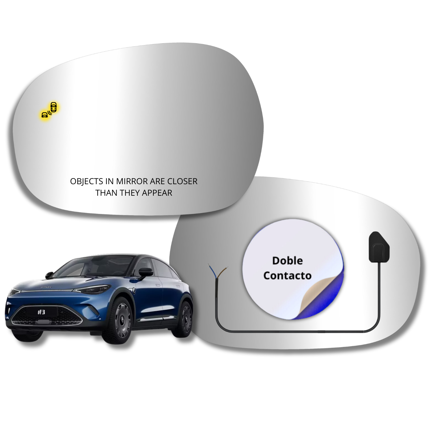 Espejo retrovisor Alternativo Panorámico Smart 3 2024-2027 - AutoVidriosRobin