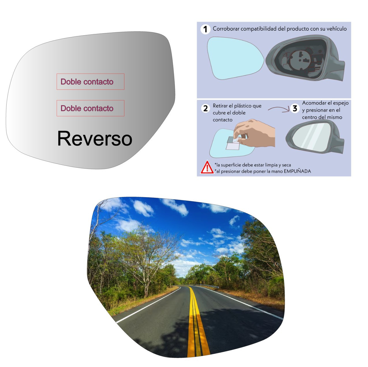 Espejo retrovisor Alternativo Panorámico Mitsubishi Outlander 2012-2016 - AutoVidriosRobin