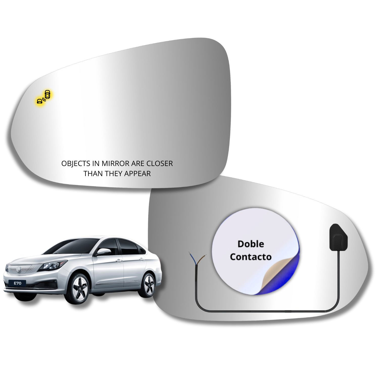 Espejo retrovisor Alternativo Panorámico c/Sensor Dongfeng E70 2024-2027 - AutoVidriosRobin