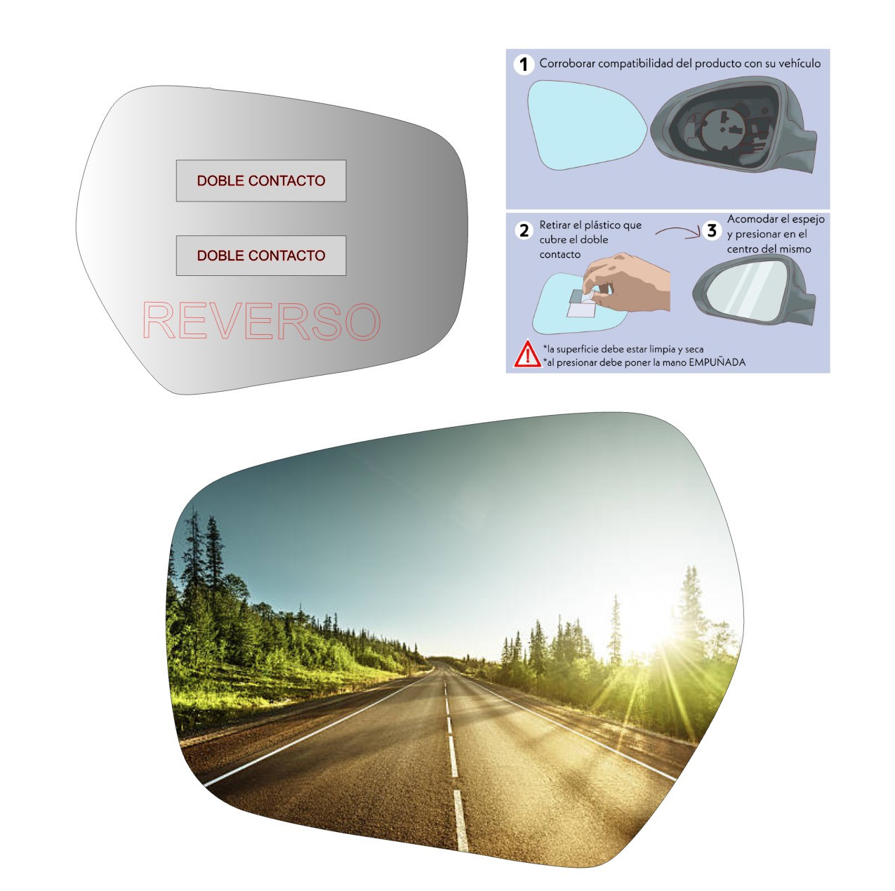Espejo retrovisor Alternativo Panorámico Ssangyong Tivoli 2015-2019 - AutoVidriosRobin