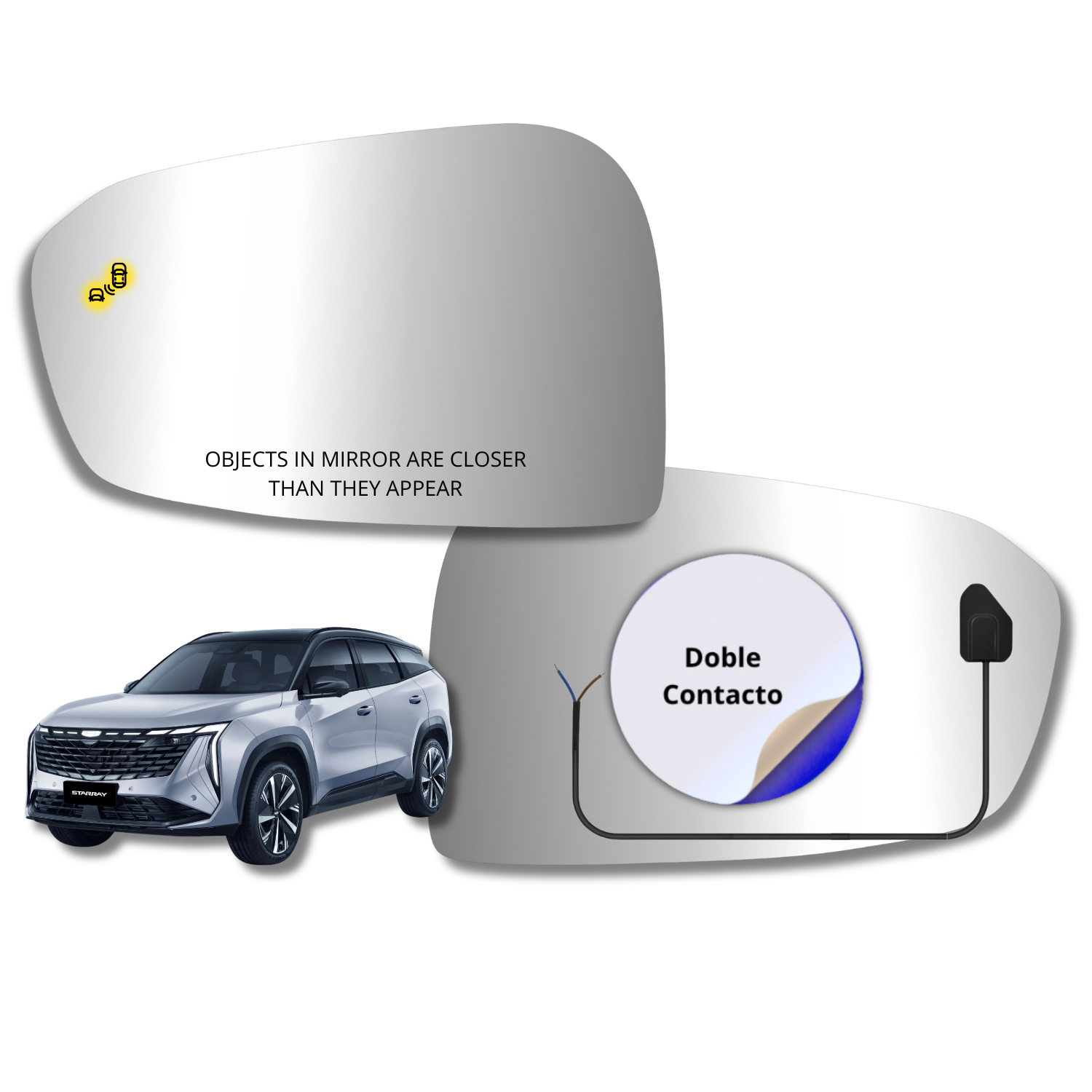 Espejo retrovisor Alternativo Panorámico c/Sensor Geely Starray 2024-2027 - AutoVidriosRobin