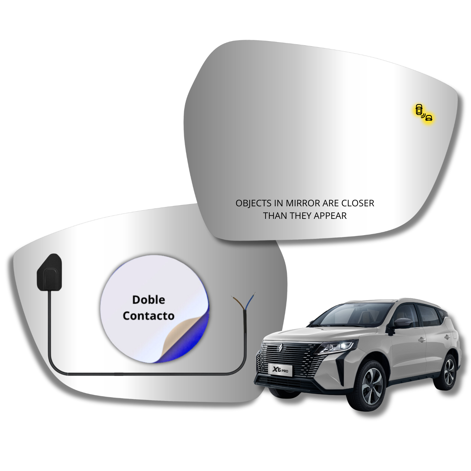 Espejo retrovisor Alternativo Panorámico Livan X6 2025-2027 - AutoVidriosRobin
