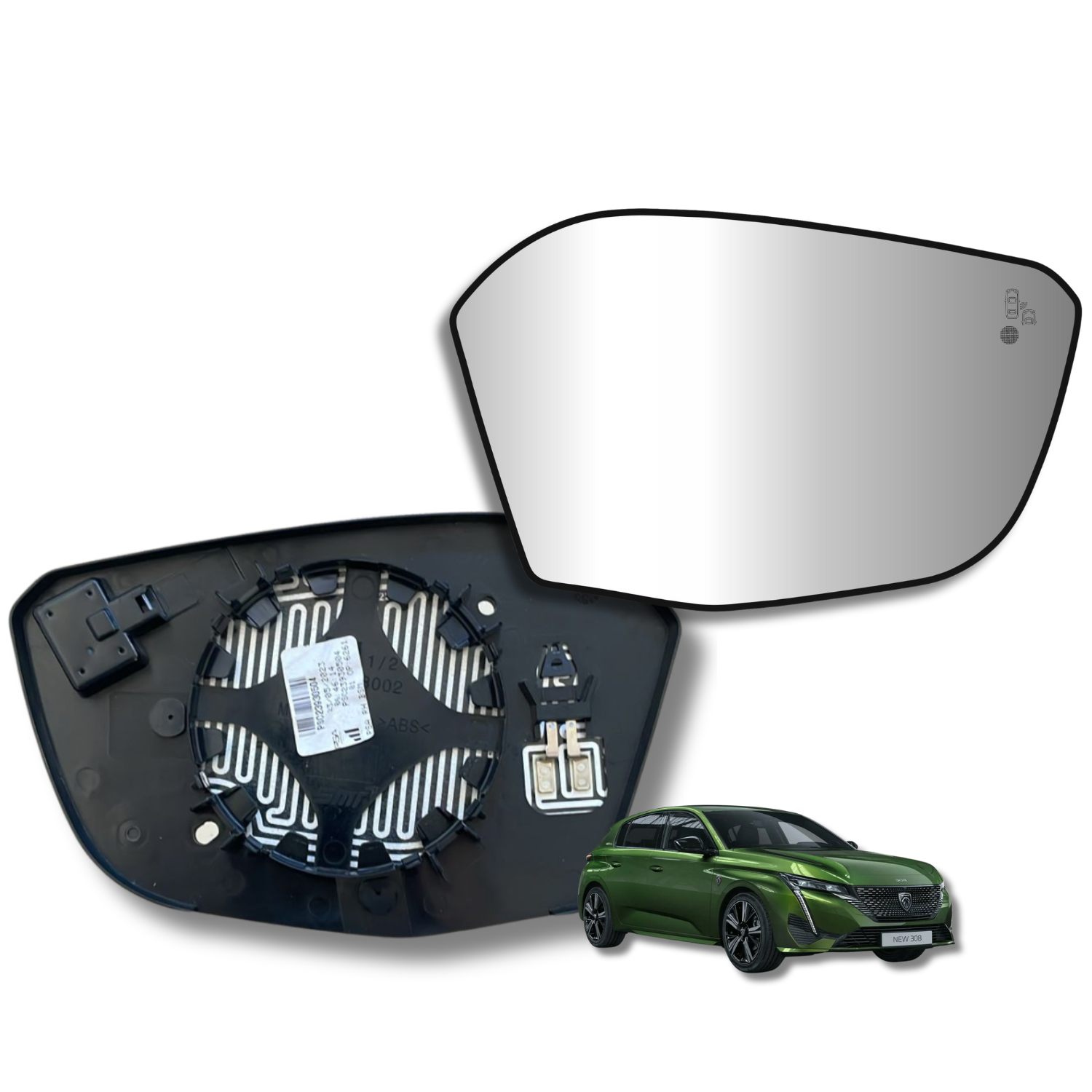 Espejo retrovisor Alternativo Panorámico c/Sensor Peugeot 308 2022-2025 - AutoVidriosRobin