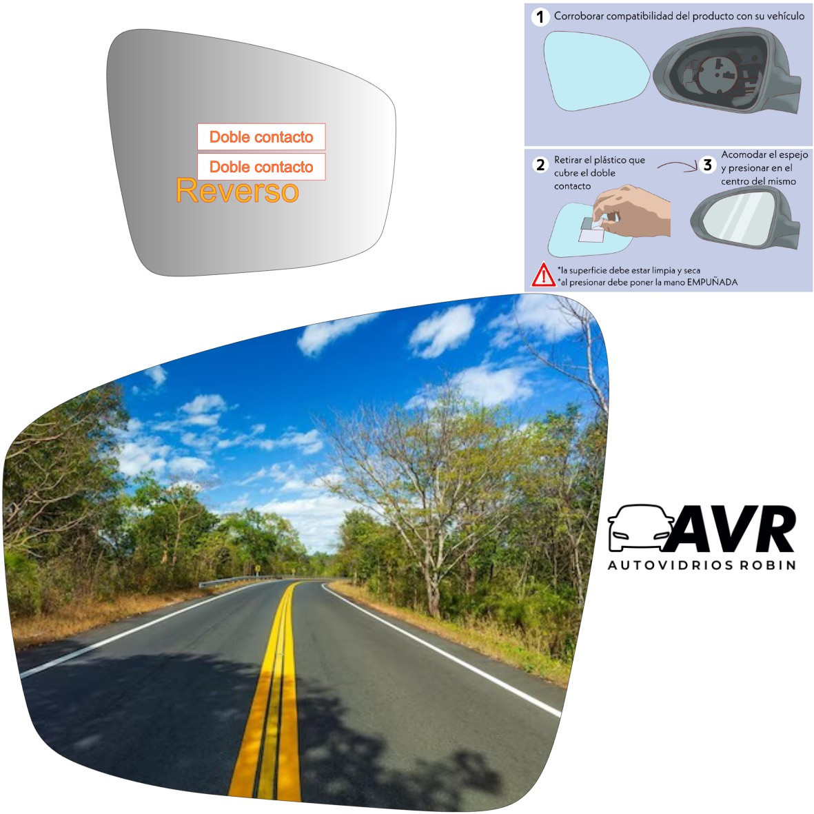 Espejo retrovisor Alternativo Panorámico Renault Kwid 2020-2023 - AutoVidriosRobin