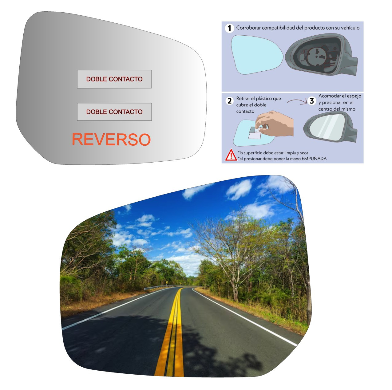 Espejo retrovisor Alternativo Panorámico Mitsubishi Lancer 2007-2012 - AutoVidriosRobin
