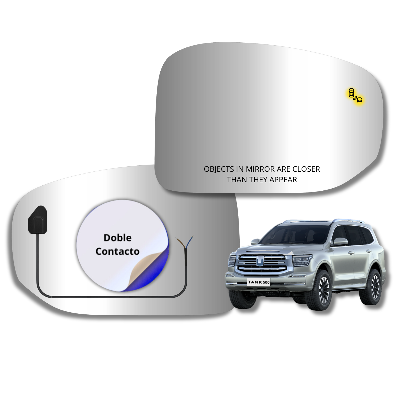 Espejo retrovisor Alternativo Panorámico c/Sensor Great Wall Tank 500 2023-2026 - AutoVidriosRobin