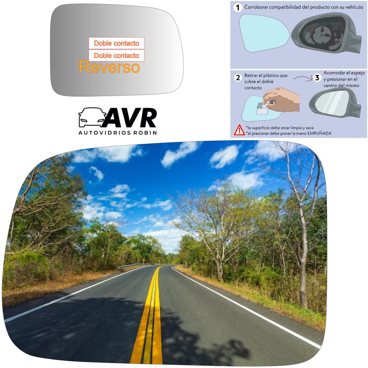 Espejo retrovisor Alternativo Panorámico Honda CRV 1998-2006 - AutoVidriosRobin