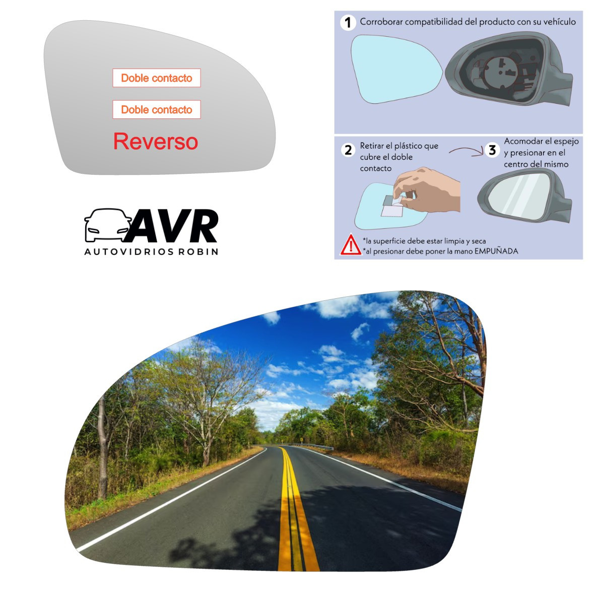 Espejo retrovisor Alternativo Panorámico Mercedes Benz SLK 2011-2020 - AutoVidriosRobin