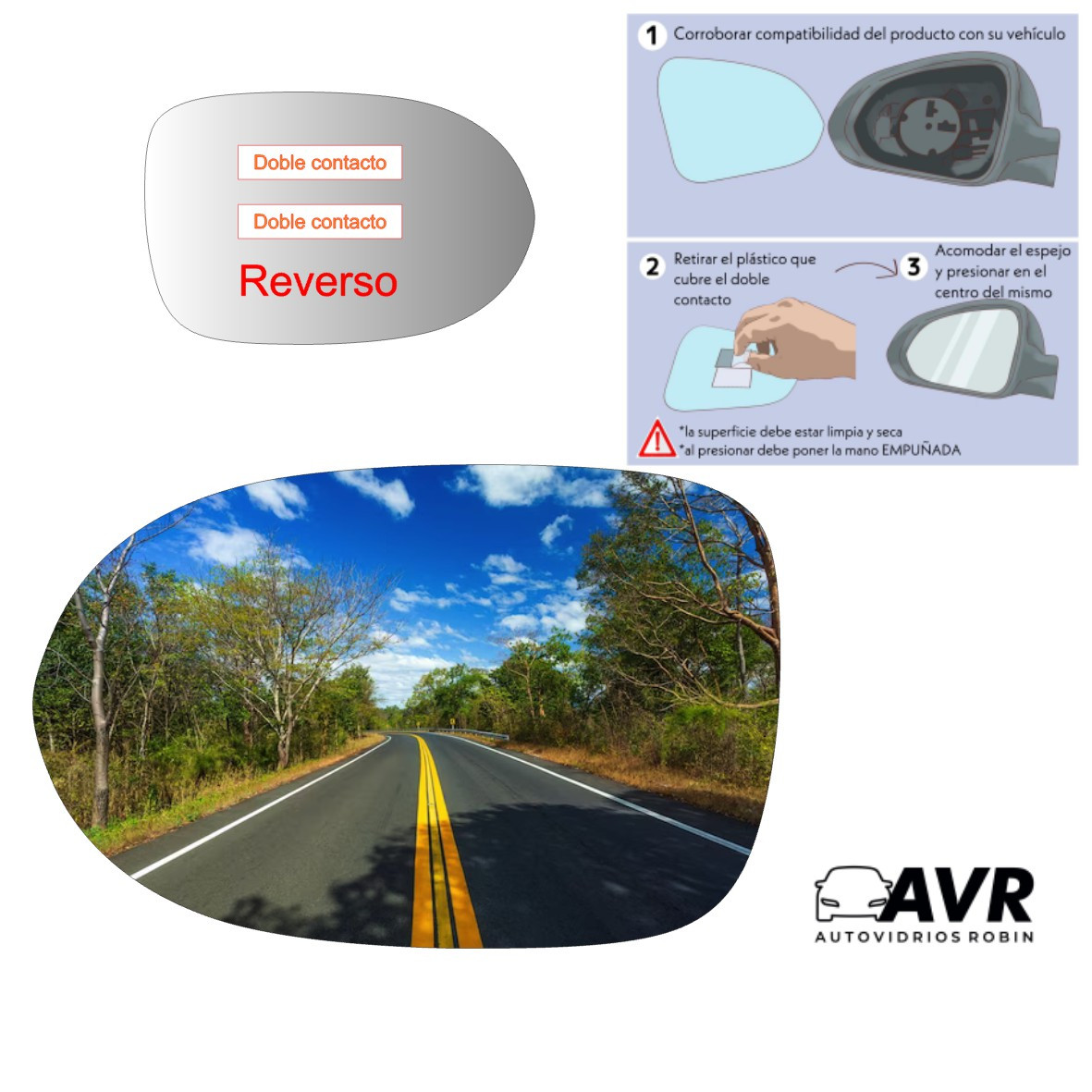 Espejo retrovisor Alternativo Panorámico Dodge Caliber 2007-2010 - AutoVidriosRobin