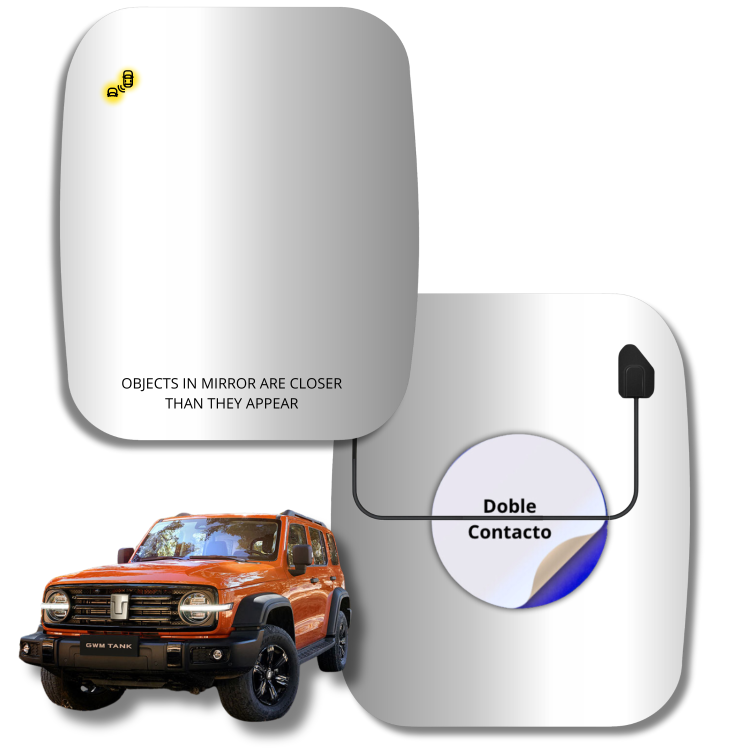 Espejo retrovisor Alternativo Panorámico c/Sensor Great Wall Tank 300 2023-2026 - AutoVidriosRobin