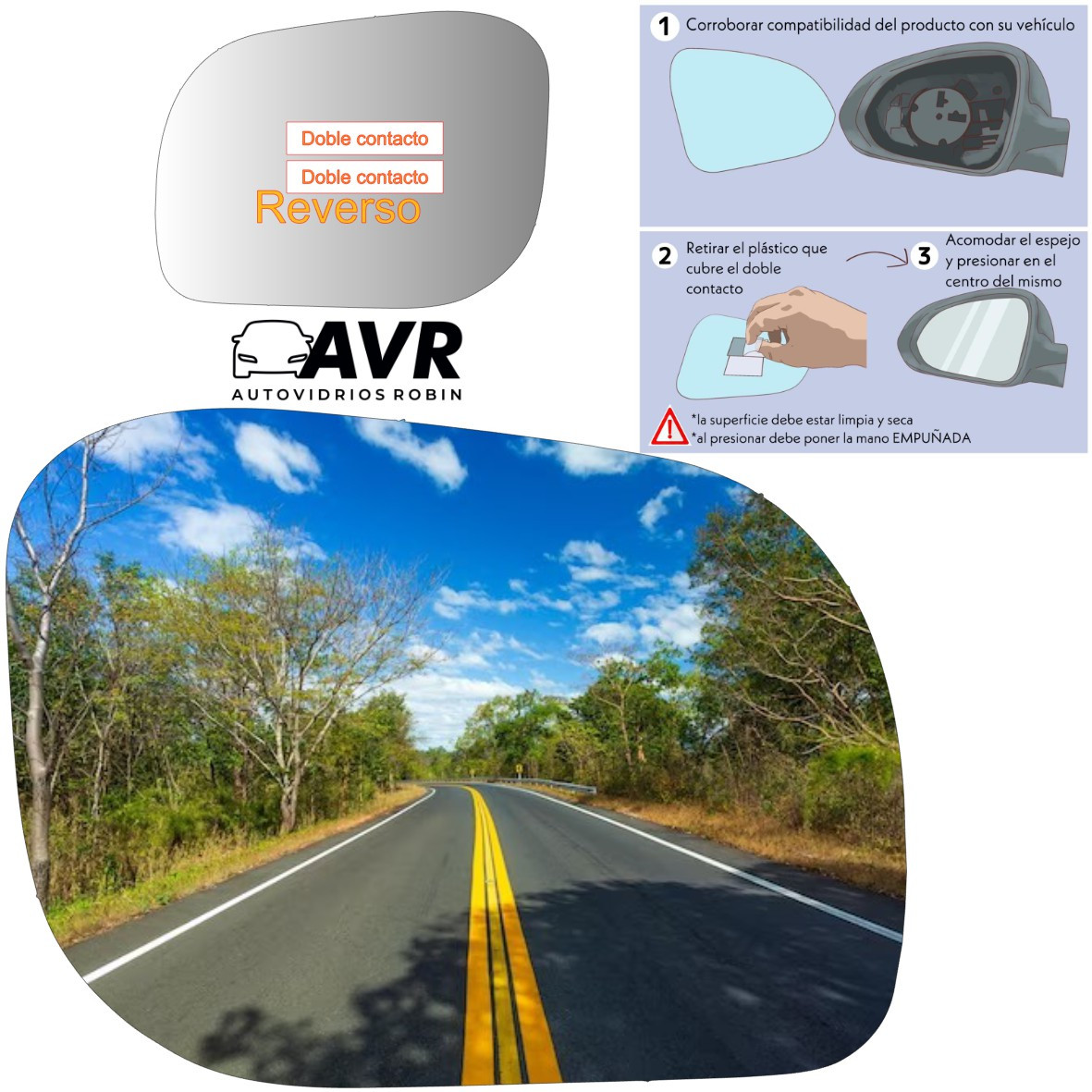 Espejo retrovisor Alternativo Panorámico Foton Terracota 2012-2018 - AutoVidriosRobin