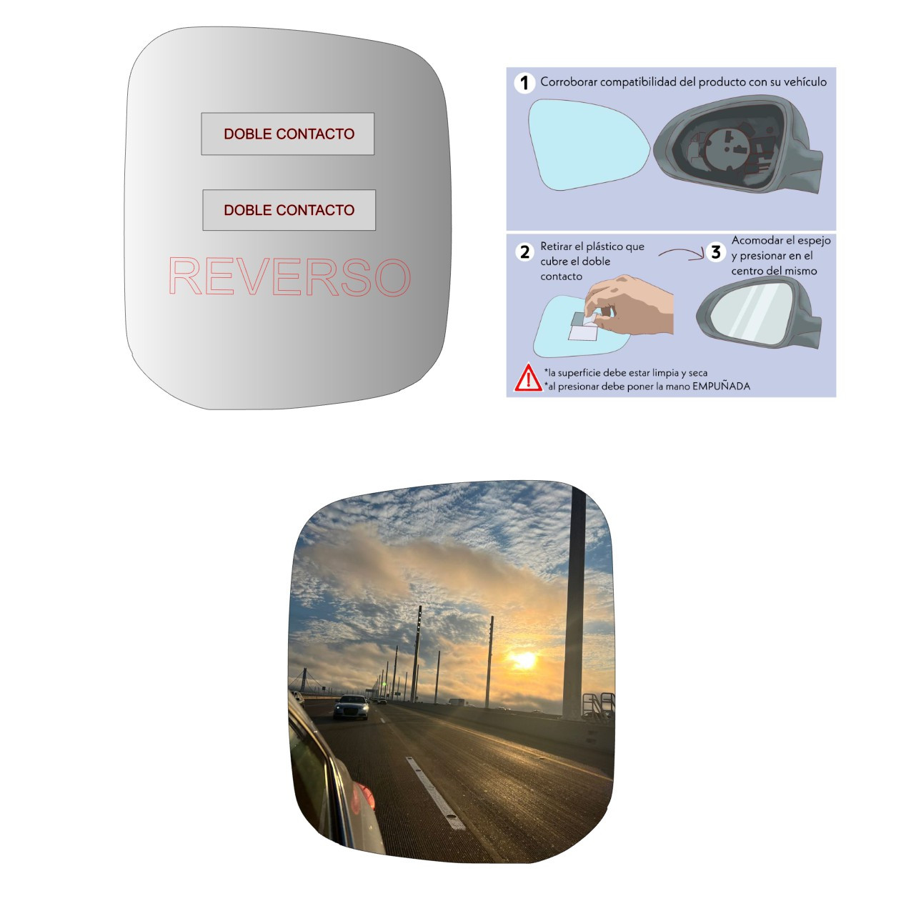 Espejo retrovisor Alternativo Panorámico Mitsubishi Montero 1996-2001 - AutoVidriosRobin