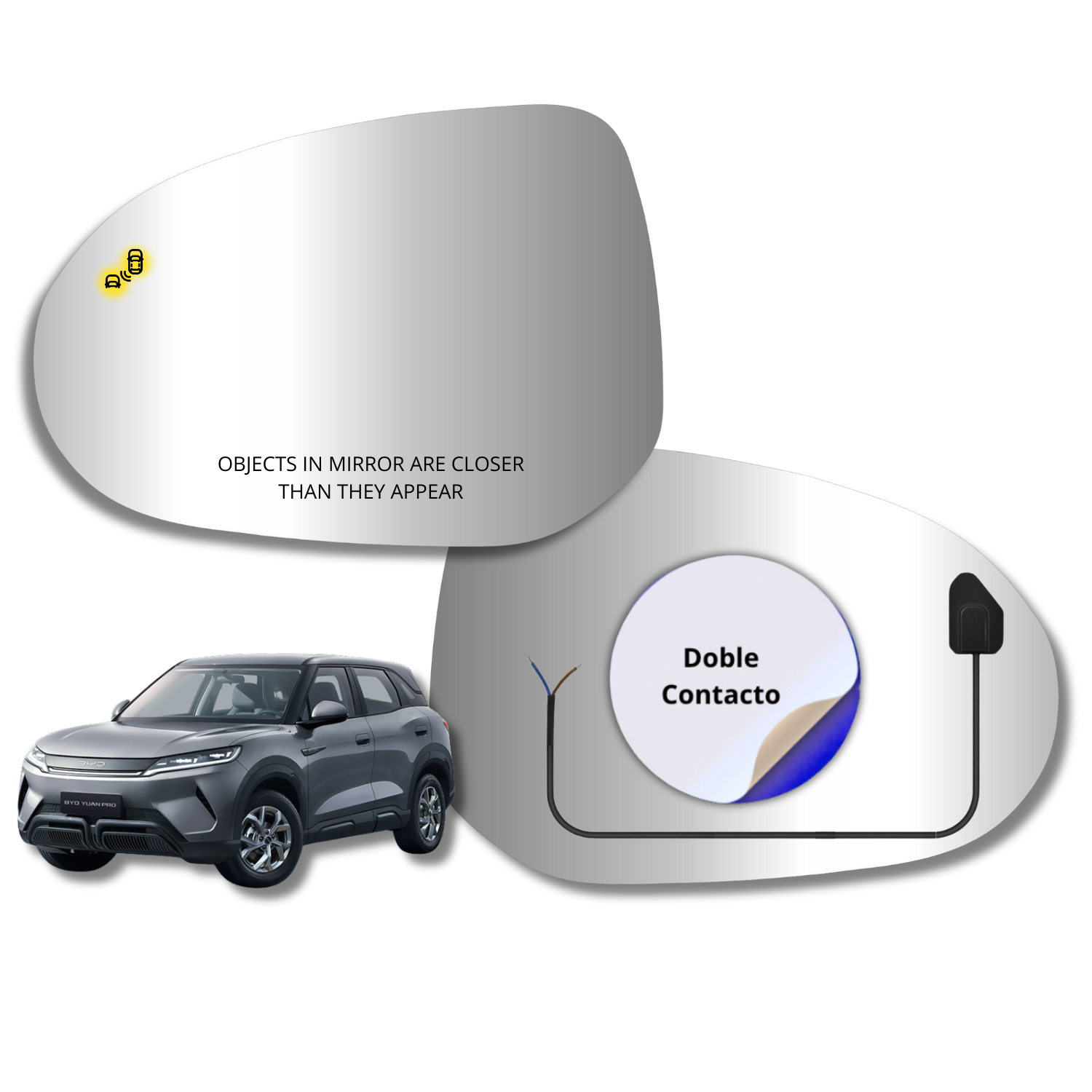 Espejo retrovisor Alternativo Panorámico c/Sensor BYD Yuan Pro 2022-2026 - AutoVidriosRobin