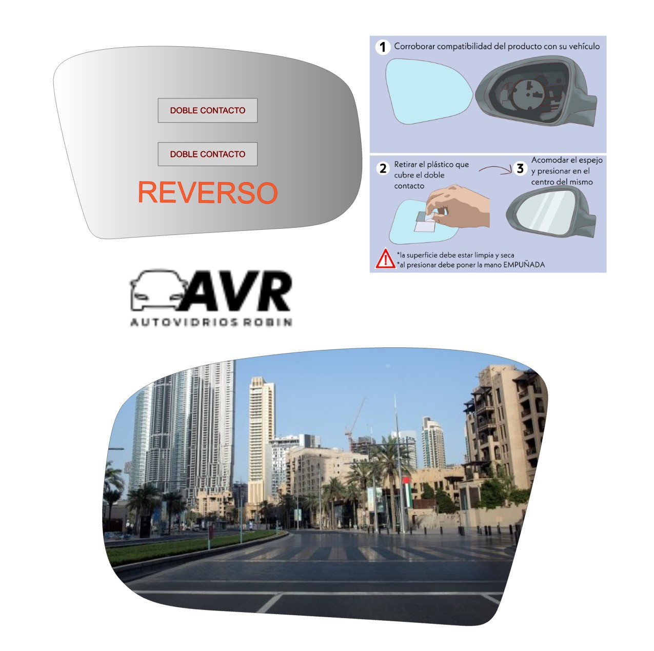 Espejo retrovisor Alternativo Panorámico Chrysler Limusina 300 2005-2011 - AutoVidriosRobin